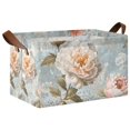 thumbnail image 1 of Yayeee Foldable Storage Basket for Shelves with Handles Waterproof Cloth Bins, Whimsical Rose, 1 of 7