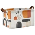 thumbnail image 1 of Yayeee Foldable Storage Basket for Shelves with Handles Waterproof Cloth Bins, White Abstract Shapes, 1 of 7
