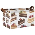 thumbnail image 1 of Yayeee Foldable Storage Basket for Shelves with Handles Waterproof Cloth Bins, White Cakes Pattern, 1 of 7