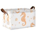 thumbnail image 1 of Yayeee Foldable Storage Basket for Shelves with Handles Waterproof Cloth Bins, White Seahorse, 1 of 7