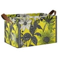 thumbnail image 1 of Yayeee Foldable Storage Basket for Shelves with Handles Waterproof Cloth Bins, Yellow Flowers, 1 of 7
