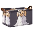 thumbnail image 1 of Yayeee Foldable Storage Basket for Shelves with Handles Waterproof Cloth Bins, Yellow Halloween Dog, 1 of 7