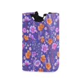 thumbnail image 1 of Yayeee Freestanding Laundry Hamper with Handle Collapsible Large Storage Basket for Clothes, Purple Wildflowers Pattern, 1 of 7