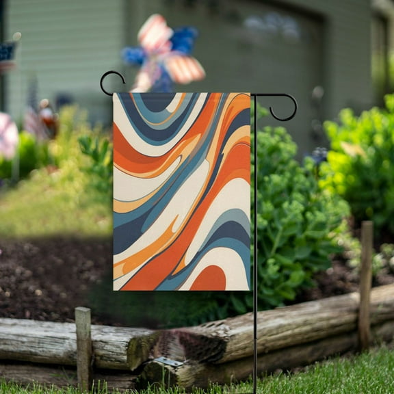 Yayeee Garden Flag 12"x18" Double Sided Outdoor Yard Lawn Holiday Decorations, Beige Abstract Wavy