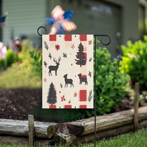 Yayeee Garden Flag 12"x18" Double Sided Outdoor Yard Lawn Holiday Decorations, Christmas Forest