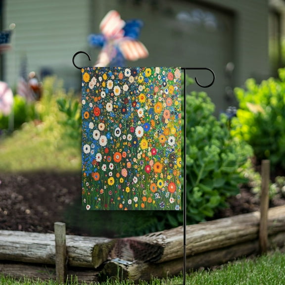 Yayeee Garden Flag 12"x18" Double Sided Outdoor Yard Lawn Holiday Decorations, Green Floral Garden