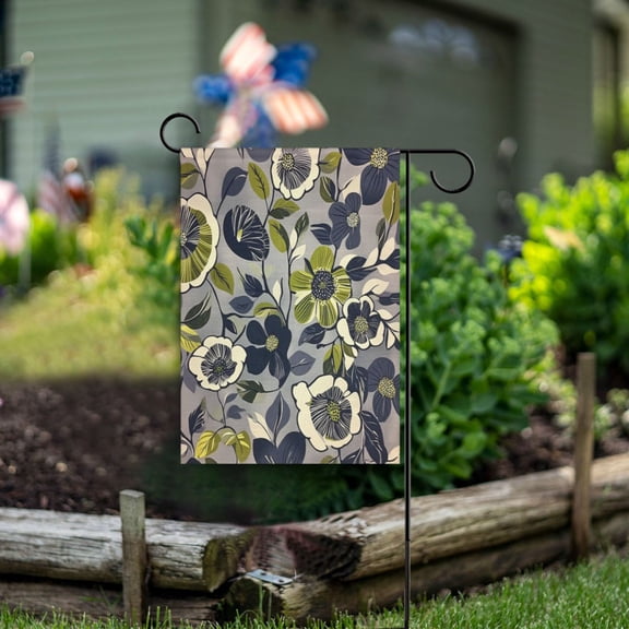 Yayeee Garden Flag 12"x18" Double Sided Outdoor Yard Lawn Holiday Decorations, Green Floral