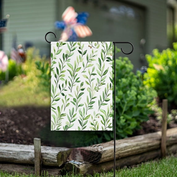 Yayeee Garden Flag 12"x18" Double Sided Outdoor Yard Lawn Holiday Decorations, Green Leafy Pattern