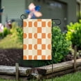 thumbnail image 1 of Yayeee Garden Flag 12"x18" Double Sided Outdoor Yard Lawn Holiday Decorations, Orange Checkered Pattern, 1 of 6
