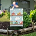 thumbnail image 1 of Yayeee Garden Flag 12"x18" Double Sided Outdoor Yard Lawn Holiday Decorations, Red Trains Pattern, 1 of 6
