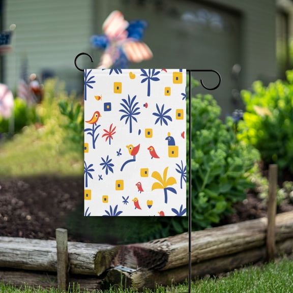 Yayeee Garden Flag 12"x18" Double Sided Outdoor Yard Lawn Holiday Decorations, Tropical Rhythm