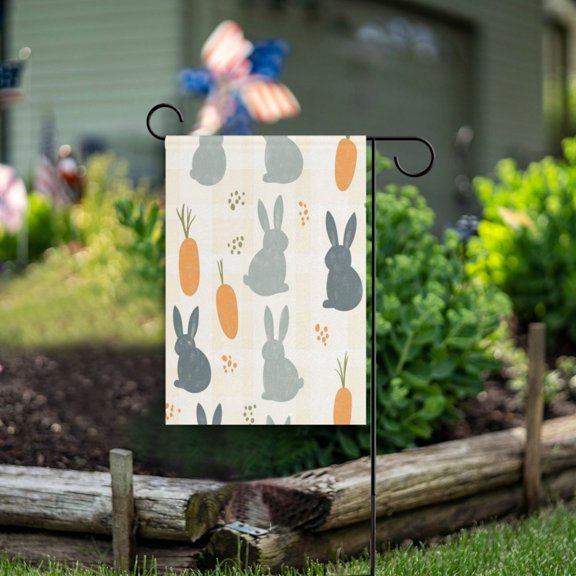 Yayeee Garden Flag 12"x18" Double Sided Outdoor Yard Lawn Holiday Decorations, Whimsical Rabbits