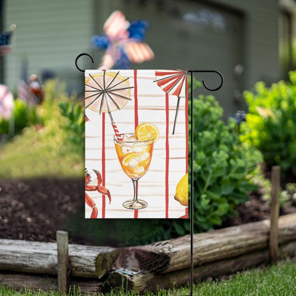 Yayeee Garden Flag 12" x 18" Double Sided Outdoor Yard Lawn Holiday Decorations, Beach Crab