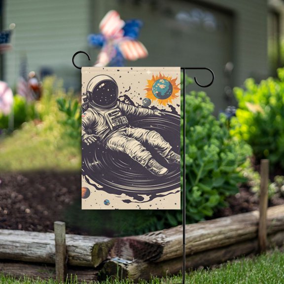 Yayeee Garden Flag 12" x 18" Double Sided Outdoor Yard Lawn Holiday Decorations, Beige Record