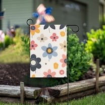 Yayeee Garden Flag 12" x 18" Double Sided Outdoor Yard Lawn Holiday Decorations, Beige Retro Flower