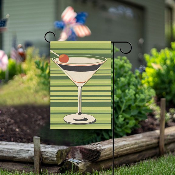 Yayeee Garden Flag 12" x 18" Double Sided Outdoor Yard Lawn Holiday Decorations, Black Martini