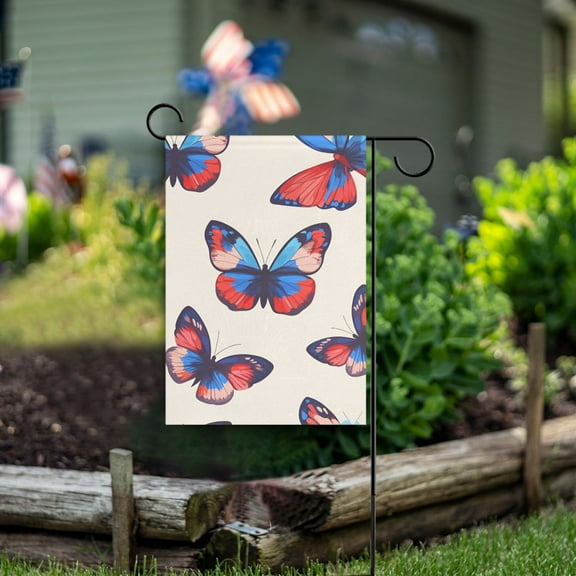 Yayeee Garden Flag 12" x 18" Double Sided Outdoor Yard Lawn Holiday Decorations, Blue Butterflies