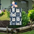 thumbnail image 1 of Yayeee Garden Flag 12" x 18" Double Sided Outdoor Yard Lawn Holiday Decorations, Blue Cats and Hearts, 1 of 6
