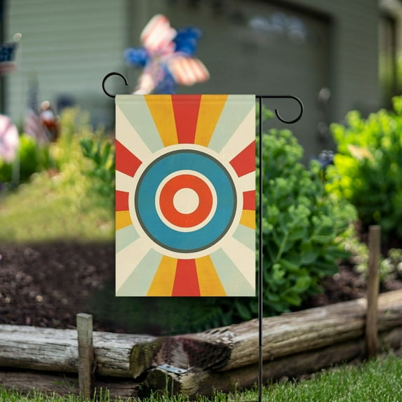 Yayeee Garden Flag 12" x 18" Double Sided Outdoor Yard Lawn Holiday Decorations, Colorful Circles