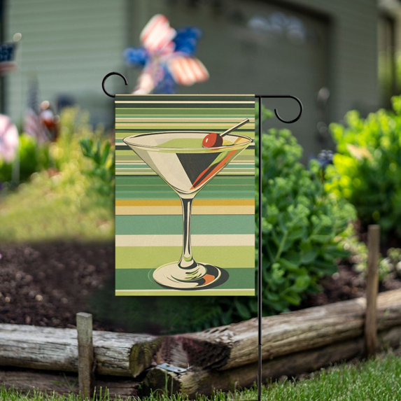 Yayeee Garden Flag 12" x 18" Double Sided Outdoor Yard Lawn Holiday Decorations, Colorful Martini