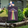 thumbnail image 1 of Yayeee Garden Flag 12" x 18" Double Sided Outdoor Yard Lawn Holiday Decorations, Colorful UFO, 1 of 6