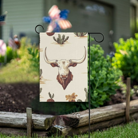 Yayeee Garden Flag 12" x 18" Double Sided Outdoor Yard Lawn Holiday Decorations, Cowboy Pattern