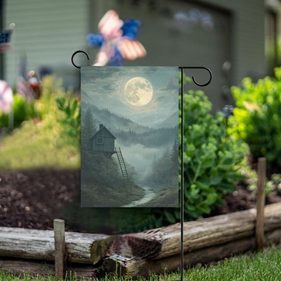 Yayeee Garden Flag 12" x 18" Double Sided Outdoor Yard Lawn Holiday Decorations, Forest House