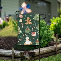 Yayeee Garden Flag 12" x 18" Double Sided Outdoor Yard Lawn Holiday Decorations, Green Christmas Trees