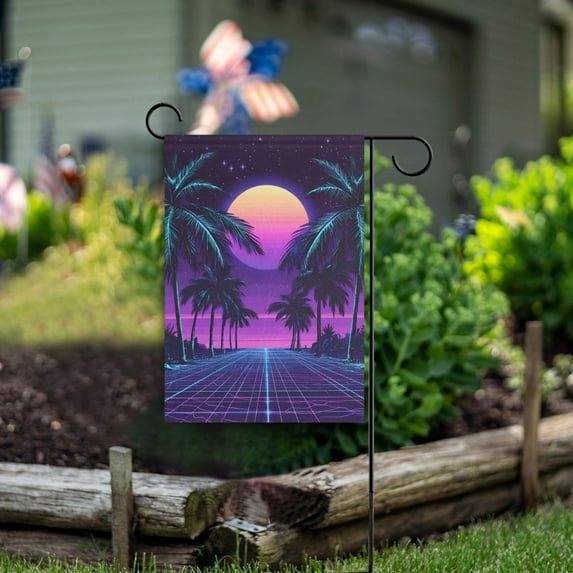 Yayeee Garden Flag 12" x 18" Double Sided Outdoor Yard Lawn Holiday Decorations, Green Digital Art