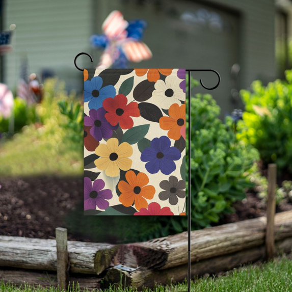 Yayeee Garden Flag 12" x 18" Double Sided Outdoor Yard Lawn Holiday Decorations, Large Colorful Flowers Pattern