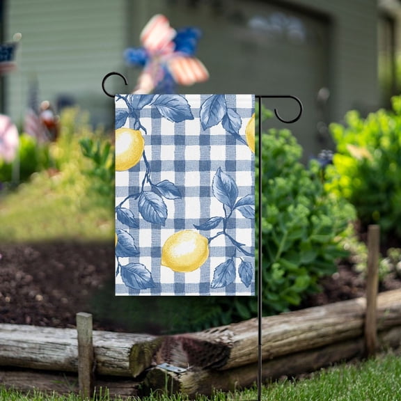 Yayeee Garden Flag 12" x 18" Double Sided Outdoor Yard Lawn Holiday Decorations, Light Lemon