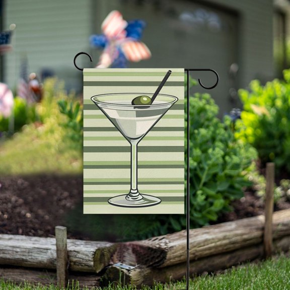 Yayeee Garden Flag 12" x 18" Double Sided Outdoor Yard Lawn Holiday Decorations, Martini Glass