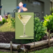 Yayeee Garden Flag 12" x 18" Double Sided Outdoor Yard Lawn Holiday Decorations, Martini with Olive
