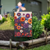 Yayeee Garden Flag 12" x 18" Double Sided Outdoor Yard Lawn Holiday Decorations, Purple Flowers