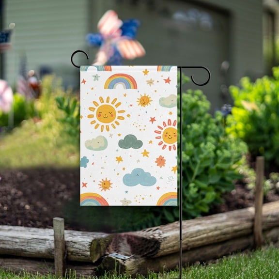 Yayeee Garden Flag 12" x 18" Double Sided Outdoor Yard Lawn Holiday Decorations, Rainbows Pattern