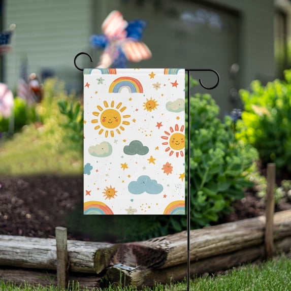 Yayeee Garden Flag 12" x 18" Double Sided Outdoor Yard Lawn Holiday Decorations, Rainbows Pattern
