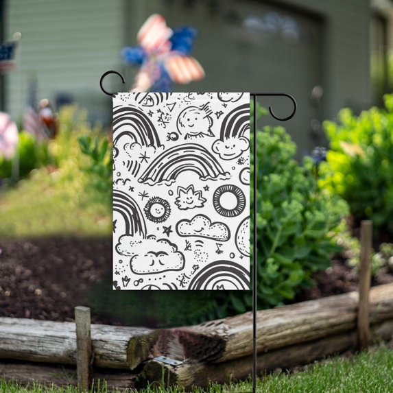Yayeee Garden Flag 12" x 18" Double Sided Outdoor Yard Lawn Holiday Decorations, Rainbows