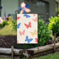 thumbnail image 1 of Yayeee Garden Flag 12" x 18" Double Sided Outdoor Yard Lawn Holiday Decorations, Red Butterflies, 1 of 6
