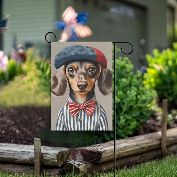 Yayeee Garden Flag 12" x 18" Double Sided Outdoor Yard Lawn Holiday Decorations, Red Dog Artist