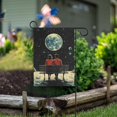thumbnail image 1 of Yayeee Garden Flag 12" x 18" Double Sided Outdoor Yard Lawn Holiday Decorations, Red Sitting on The Moon, 1 of 6
