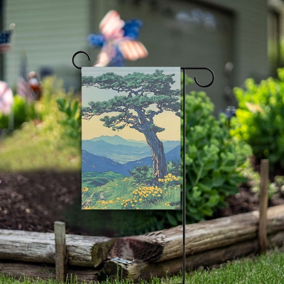 Yayeee Garden Flag 12" x 18" Double Sided Outdoor Yard Lawn Holiday Decorations, Retro Mountain