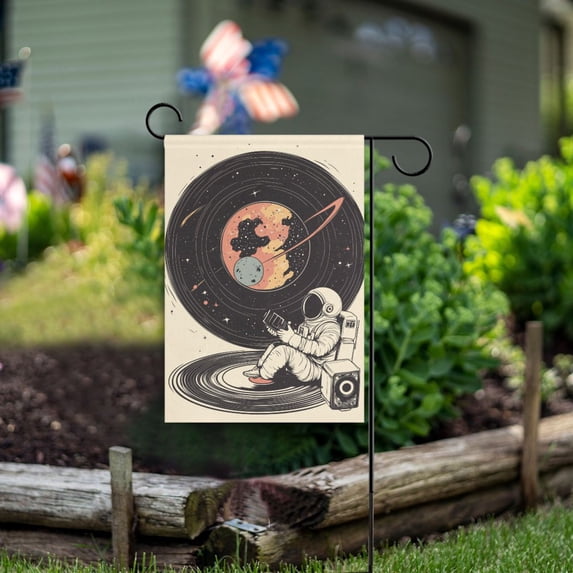 Yayeee Garden Flag 12" x 18" Double Sided Outdoor Yard Lawn Holiday Decorations, Space Record
