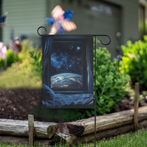 Yayeee Garden Flag 12" x 18" Double Sided Outdoor Yard Lawn Holiday Decorations, Window Earth