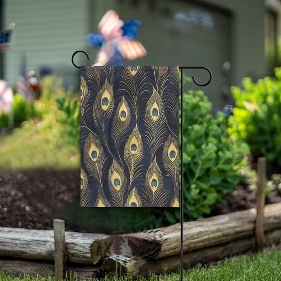 Yayeee Garden Flag 28" x 40" Double Sided Outdoor Yard Lawn Holiday Decorations, Peacock Feathers Pattern