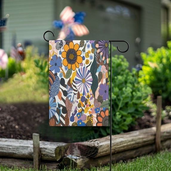 Yayeee Garden Flag 28"x40" Double Sided Outdoor Yard Lawn Holiday Decorations, Purple Flowers