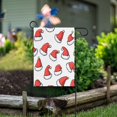 thumbnail image 1 of Yayeee Garden Flag 28"x40" Double Sided Outdoor Yard Lawn Holiday Decorations, Santa Hats Pattern, 1 of 6