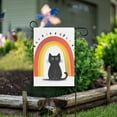 thumbnail image 1 of Yayeee Garden Flag 28" x 40" Double Sided Outdoor Yard Lawn Holiday Decorations, Black Cat Rainbow, 1 of 6
