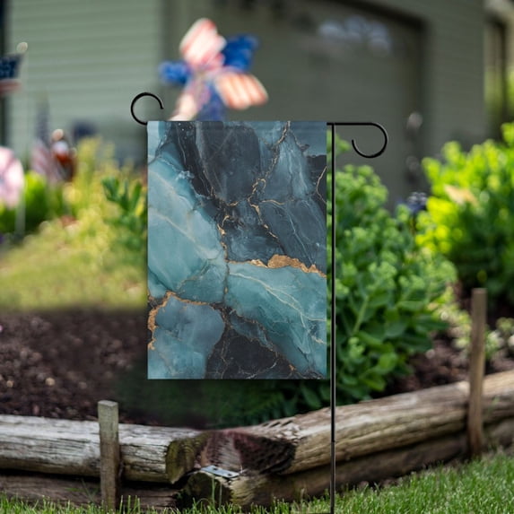 Yayeee Garden Flag 28" x 40" Double Sided Outdoor Yard Lawn Holiday Decorations, Black Marble