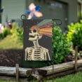 thumbnail image 1 of Yayeee Garden Flag 28" x 40" Double Sided Outdoor Yard Lawn Holiday Decorations, Black Skeleton, 1 of 6