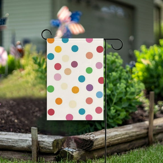 Yayeee Garden Flag 28" x 40" Double Sided Outdoor Yard Lawn Holiday Decorations, Polka Dot